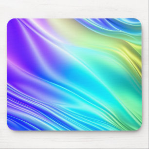 Tapis De Souris Vagues soyeuses de satin violet, bleu et sarcelle