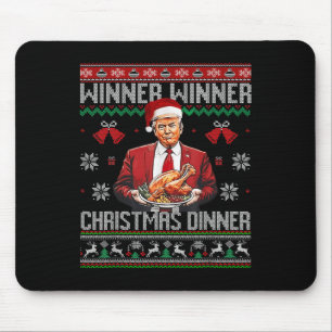Tapis De Souris Vainqueur du dîner de Noël Père Noël Trump Ugly Sw