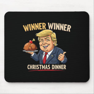 Tapis De Souris Vainqueur du dîner de Noël Trump Funny Christm