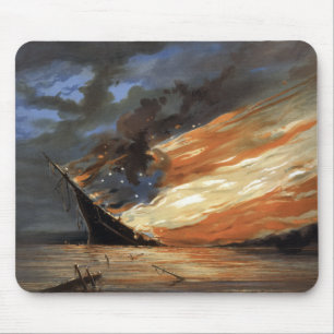 Tapis De Souris Vaisseau amiral rebelle de la guerre civile en feu