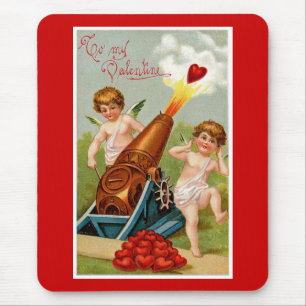 Tapis De Souris Valentine vintage avec Heart Cannon