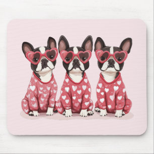 Tapis De Souris Valentines Day Boston Terrier Dogs