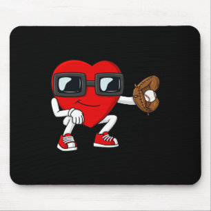 Tapis De Souris Valentines Day Heart Baseball Catcher Amusants Gar
