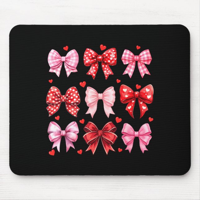 Tapis De Souris Valentines Day Hearts Leopard Coquette Bow Women G (Devant)
