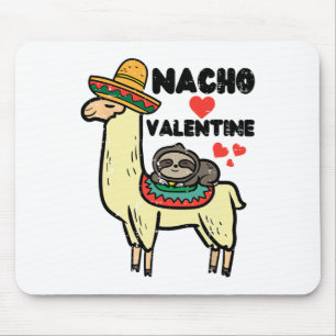 Tapis De Souris Valentines Day Llama Nacho Valentine Mexicaine Hom
