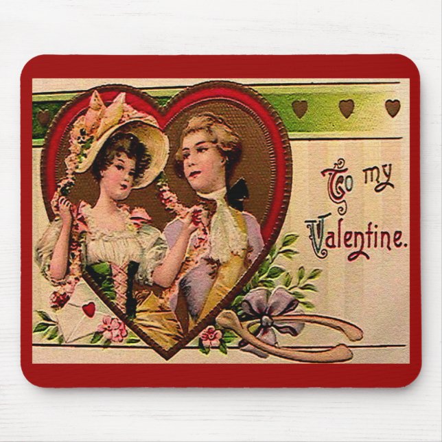 Tapis De Souris Valentines victoriennes Couple Souris (Devant)