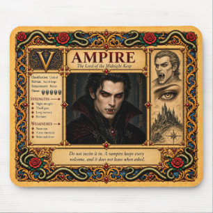 Tapis De Souris Vampire, Art du Bestiaire Médiéval