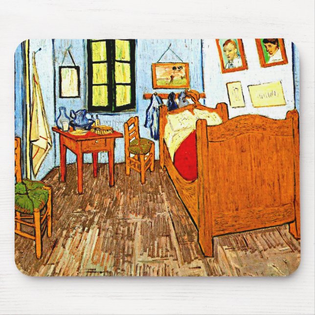 Tapis De Souris Van Gogh - Chambre de Vincent, peinture d'art (Devant)