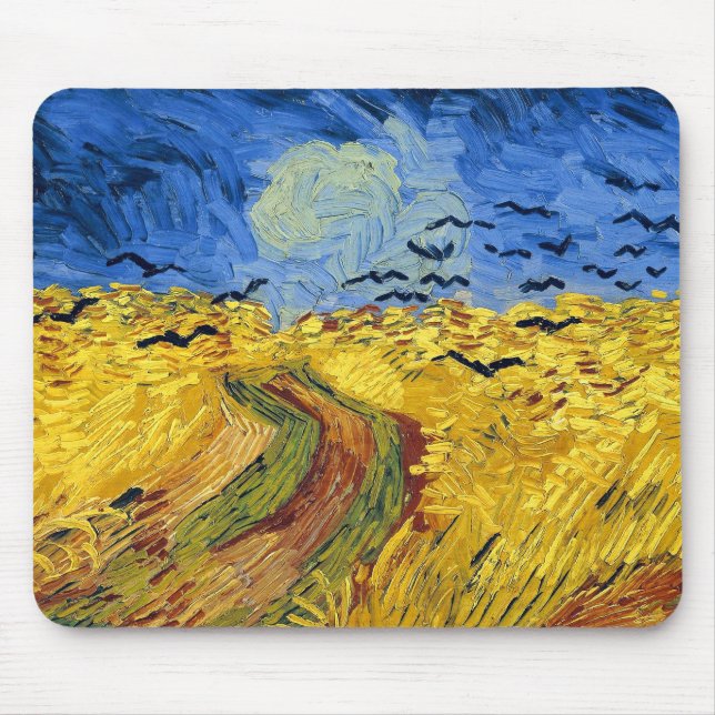 Tapis De Souris Van Gogh Champs de blé Impressionniste Peinture (Devant)