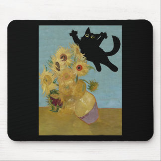Tapis De Souris Van Gogh Fleurs Chat Tournesols