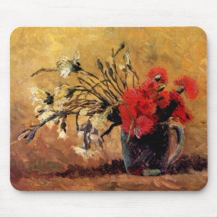 Tapis De Souris Van Gogh - Vase avec oeillets rouges et blancs