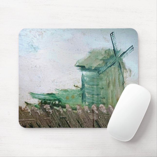 Tapis De Souris Van Gogh Windmill Peinture (Avec souris)