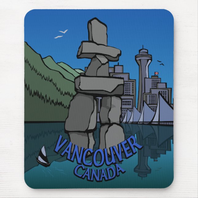 Tapis De Souris Vancouver Canada Souvenir Mousepad Inukshuk (Devant)