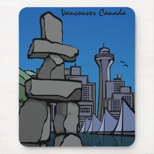 Tapis De Souris Vancouver Canada Souvenir Mousepad Inukshuk (Devant)