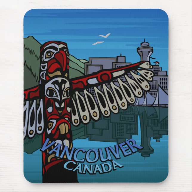 Tapis De Souris Vancouver Canada Souvenir Souris Pad Totem Poteau  (Devant)