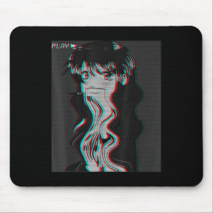 Tapis De Souris Vaporwave esthétique Triste Anime Girl Retro Eboy 