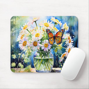 Tapis De Souris Vase de marguerites joli floral