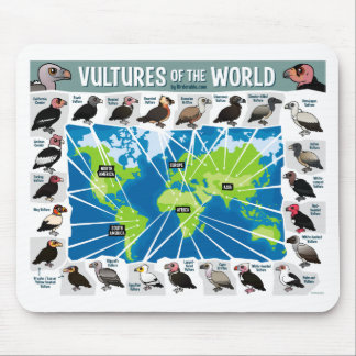 Tapis De Souris Vautours de la carte du monde