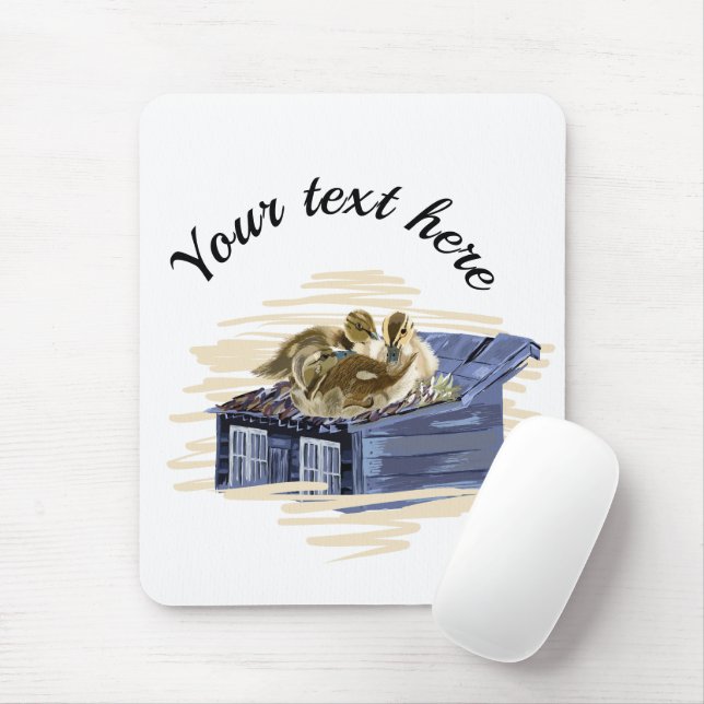 Tapis De Souris Vector duck family illustration (Avec souris)