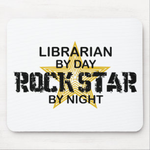 Tapis De Souris Vedette du rock de bibliothécaire par nuit