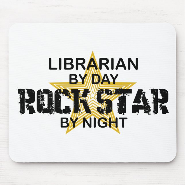 Tapis De Souris Vedette du rock de bibliothécaire par nuit (Devant)
