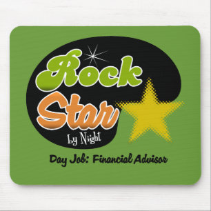 Tapis De Souris Vedette du rock par nuit - conseiller financier du