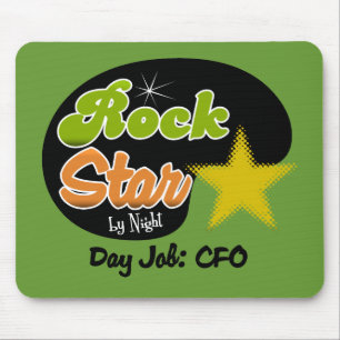 Tapis De Souris Vedette du rock par nuit - le travail CFO de jour