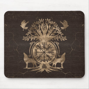 Tapis De Souris Végétarienne - Ornement de boussole viking