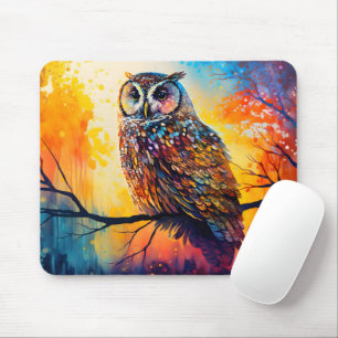 Tapis De Souris Veille forestière, habitants de la forêt, hibou