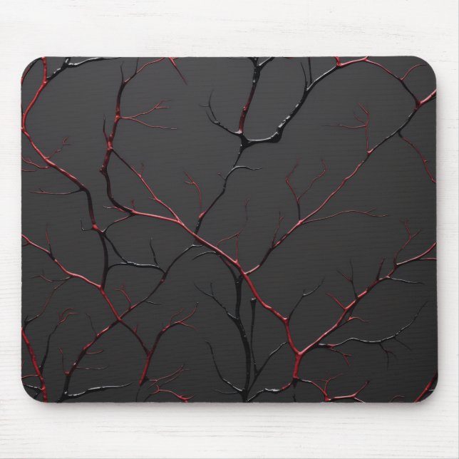 Tapis De Souris Veines noires et rouges (Devant)