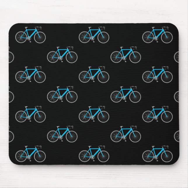 Tapis De Souris vélo aqua sur noir (Devant)