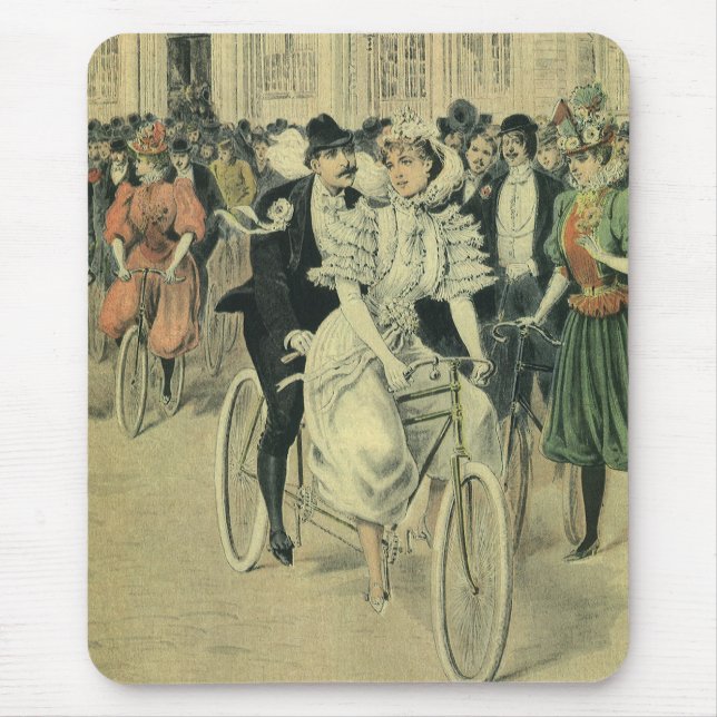 Tapis De Souris Vélo neuf mariée et mariée Mariage victorienne (Devant)