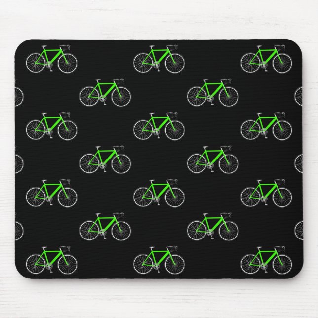 Tapis De Souris vélo vert sur noir (Devant)