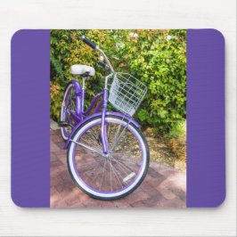 Tapis De Souris Vélo violet brillant prêt pour une balade
