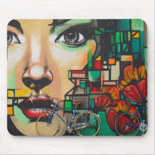 Tapis De Souris Vélos sur le mur de Graffiti