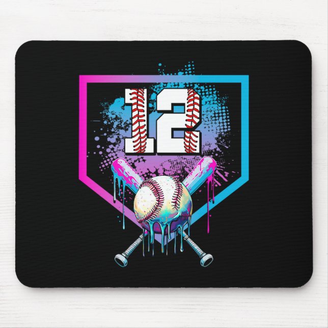 Tapis De Souris Vendre Drip 12e anniversaire Accueil Plaque Garçon (Devant)