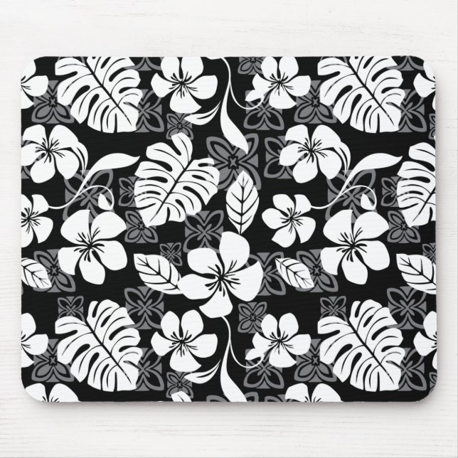TAPIS DE SOURIS VENDREDI ALOHA (NOIR & GRIS) (Devant)