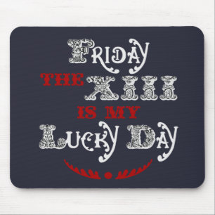 Tapis De Souris Vendredi chanceux le 13ème Mousepad foncé