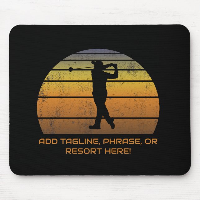Tapis De Souris Ventilateur de golf personnalisé Golf Retro Sunset (Devant)