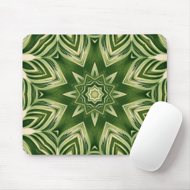 Tapis De Souris verdure abstraite botanique palmier tropical feuil (Avec souris)