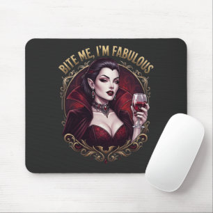 Tapis De Souris Verre à vin gothique vampire fabuleux Bite Me