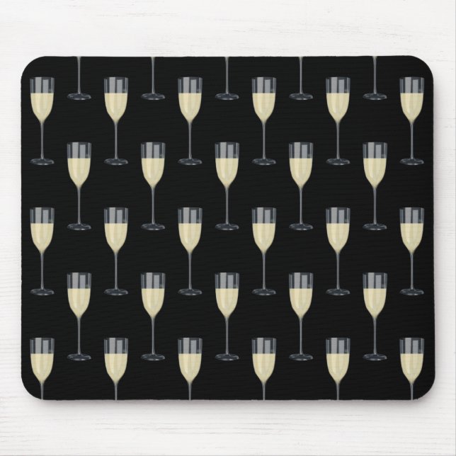 Tapis De Souris Verre blanc sur noir (Devant)