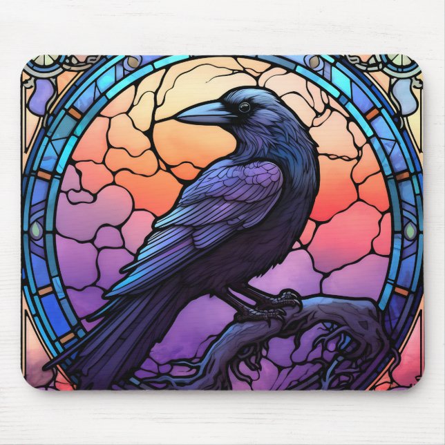 Tapis De Souris Verre Éffrayant Raven (Devant)