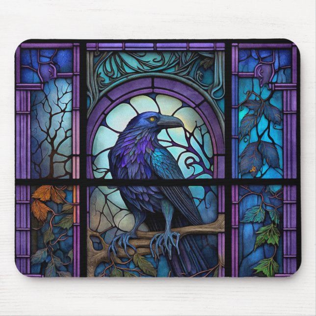 Tapis De Souris Verre Éffrayant Raven (Devant)
