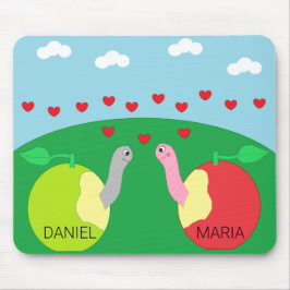 Tapis De Souris Vers de terre amoureux :