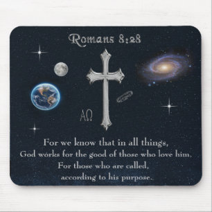 Tapis De Souris verset biblique chrétien Romains 8:28