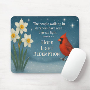 Tapis De Souris Verset biblique de décembre Espoir Joie Amour Réde