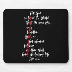Tapis De Souris Verset biblique de la Saint-Valentin chrétienne Jé