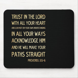 Tapis De Souris Versets bibliques chrétiens - Proverbes 3:5-6