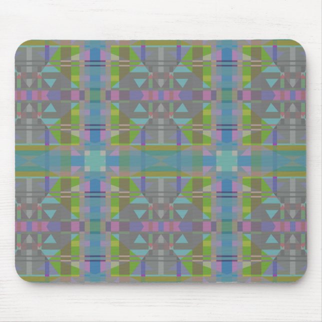 Tapis De Souris Vert bleu violet géométrique (Devant)